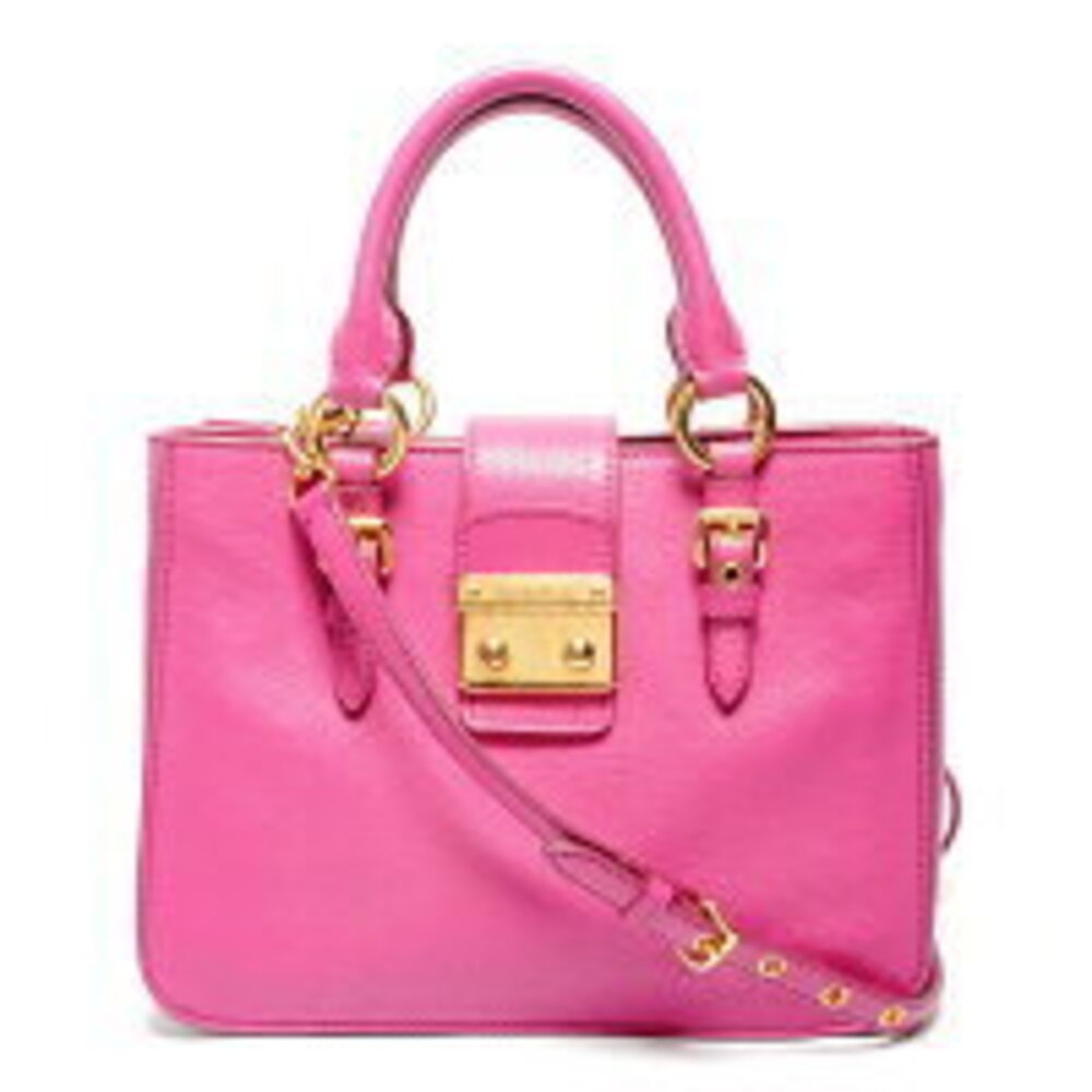 Miu Miu Madras Leather Shoulder Bag Pink - Picture 2 of 13